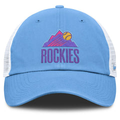 Colorado Rockies Unisex 2025 City Connect Club Adjustable Trucker Hat Light Blue/White | Nike