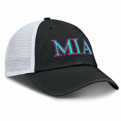 Miami Marlins Unisex 2025 City Connect Trucker Adjustable Hat Black/White | Nike
