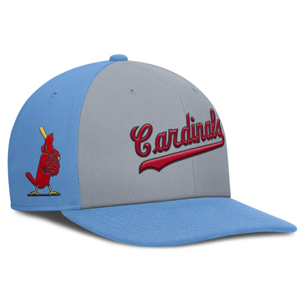 St. Louis Cardinals Pro Performance Snapback Hat Gray/Light Blue | Nike