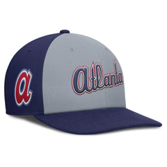 Atlanta Braves Pro Performance Snapback Hat Gray/Royal | Nike