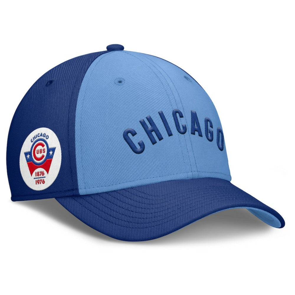 Chicago Cubs Rise Swoosh Performance Flex Hat Royal/Light Blue | Nike