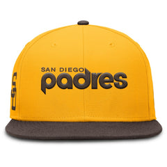 San Diego Padres Cooperstown Two-Tone Dri-FIT Round Bill True Fitted Hat Gold | Nike