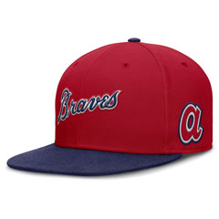 Atlanta Braves Cooperstown Two-Tone Dri-FIT Round Bill True Fitted Hat Red | Nike