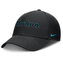 Miami Marlins Rise Gaberdine Adjustable Hat Black | Nike
