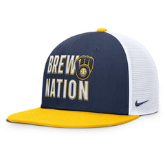 Milwaukee Brewers Pro Trucker Snapback Hat Navy | Nike