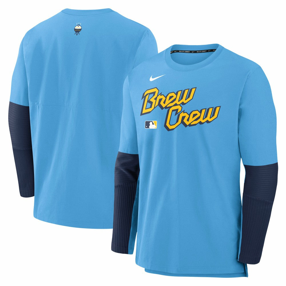 Milwaukee Brewers 2025 City Connect Authentic Collection Player Dri-FIT Lightweight Pullover Light Blue | Nike