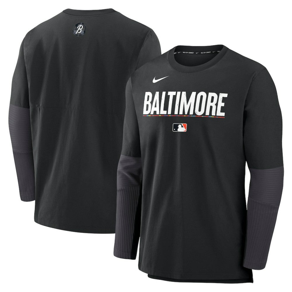 Baltimore Orioles 2025 City Connect Authentic Collection Player Dri-FIT Lightweight Pullover Black | Nike