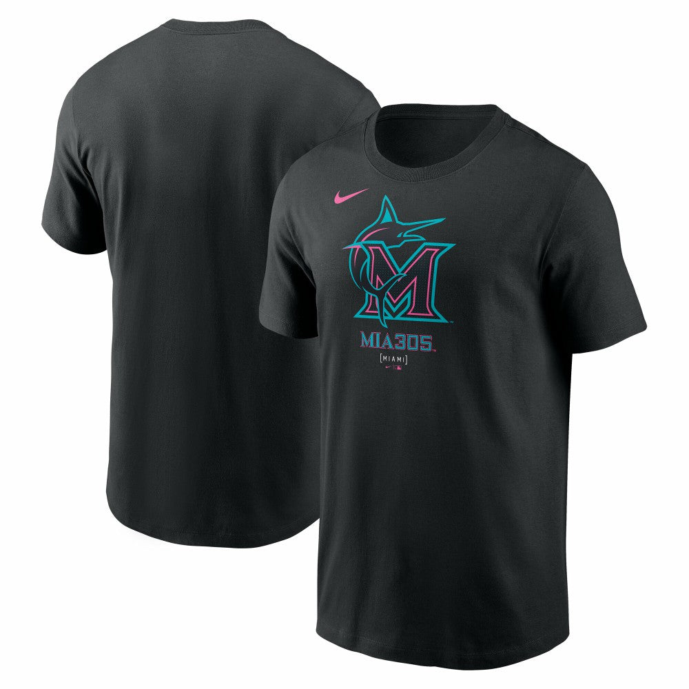 Miami Marlins 2025 City Connect Large Logo T-Shirt Black | Nike