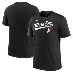 Chicago White Sox City Connect Script Tri-Blend T-Shirt Heather Black | Nike