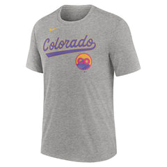 Colorado Rockies City Connect Script Tri-Blend T-Shirt Heather Charcoal | Nike