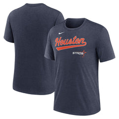 Houston Astros City Connect Script Tri-Blend T-Shirt Heather Navy | Nike
