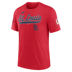 St. Louis Cardinals Cooperstown Collection Eras Tri-Blend T-Shirt Heather Red | Nike