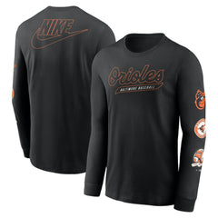 Baltimore Orioles Cooperstown Collection Knockout Long Sleeve T-Shirt Black | Nike