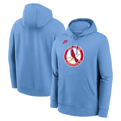 St. Louis Cardinals Cooperstown Collection Logo Club Hoodie Light Blue | Nike