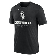 Chicago White Sox Logo Tri-Blend T-Shirt Heather Black | Nike