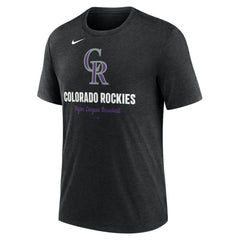 Colorado Rockies Logo Tri-Blend T-Shirt Heather Black | Nike
