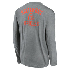 Baltimore Orioles 2-Hit Legend Dri-FIT Long Sleeve T-Shirt Heather Charcoal | Nike
