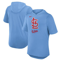 St. Louis Cardinals Tri-Blend Hoodie T-Shirt Light Blue | Nike