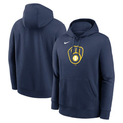 Milwaukee Brewers Logo Club Fleece Hoodie Navy | Nike