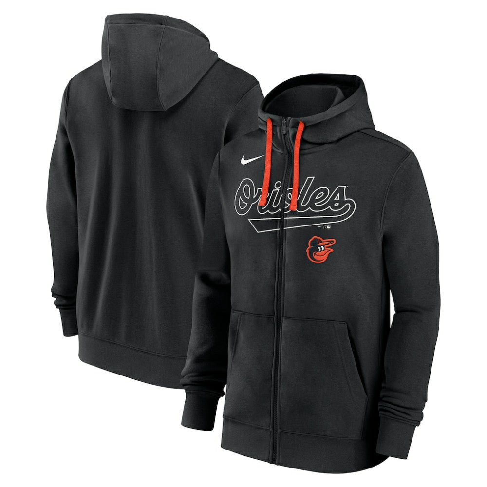 Baltimore Orioles Knockout Script Full-Zip Hoodie Black | Nike