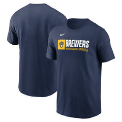 Milwaukee Brewers Team Block T-Shirt Navy | Nike