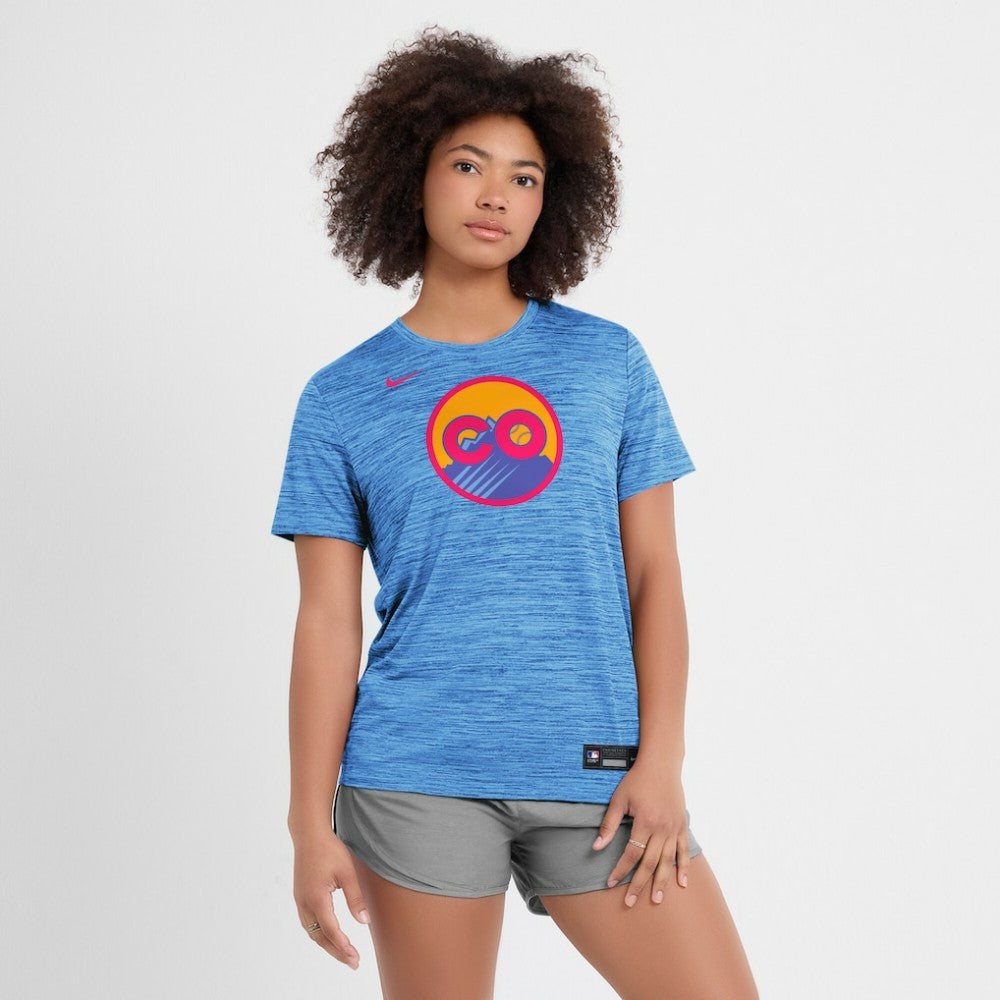 Colorado Rockies Women's 2025 City Connect Authentic Collection Velocity Dri-FIT T-Shirt Blue | Nike