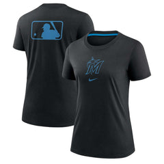 Miami Marlins Women's Authentic Collection Early Work Tri-Blend T-Shirt Black | Nike