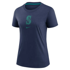 Seattle Mariners Women's Authentic Collection Early Work Tri-Blend T-Shirt Navy | Nike