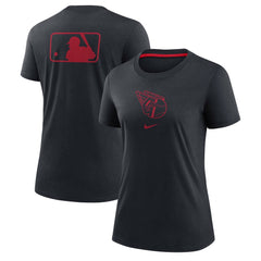 Cleveland Guardians Women's Authentic Collection Early Work Tri-Blend T-Shirt Navy | Nike