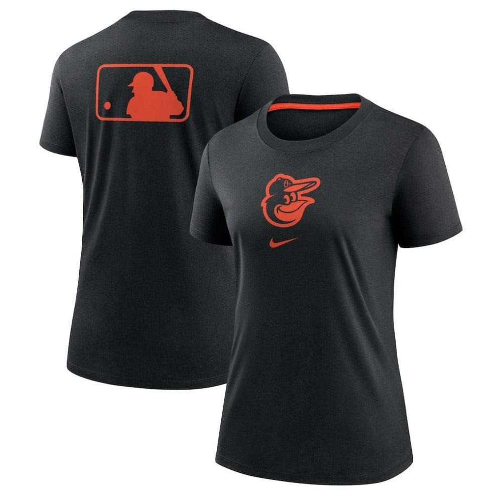 Baltimore Orioles Women's Authentic Collection Early Work Tri-Blend T-Shirt Black | Nike