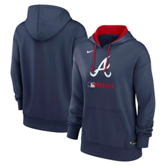 Atlanta Braves Women's Authentic Collection Therma-FIT Hoodie Navy | Nike