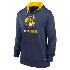 Milwaukee Brewers Women's Authentic Collection Therma-FIT Hoodie Navy | Nike