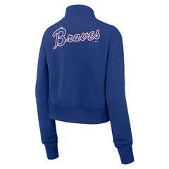 Atlanta Braves Women's Cooperstown Collection Phoenix Fleece Half-Zip Sweatshirt Royal | Nike