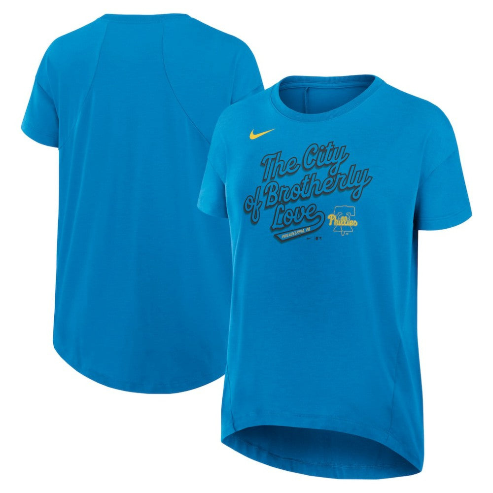 Philadelphia Phillies Women's 2025 City Connect Flowy Fashion Tri-Blend Dri-FIT T-Shirt Blue | Nike