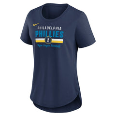 Philadelphia Phillies Women's City Connect Lockup Tri-Blend T-Shirt Navy | Nike