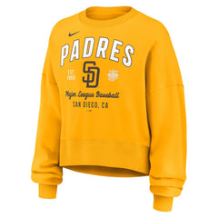 San Diego Padres Women's Oversized High Hip Pullover Sweatshirt Gold | Nike