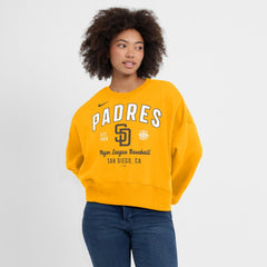 San Diego Padres Women's Oversized High Hip Pullover Sweatshirt Gold | Nike