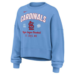 St. Louis Cardinals Women's Oversized High Hip Pullover Sweatshirt Light Blue | Nike