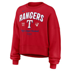 Texas Rangers Women's Oversized High Hip Pullover Sweatshirt Red | Nike