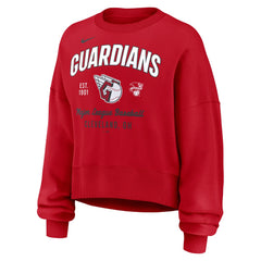 Cleveland Guardians Women's Oversized High Hip Pullover Sweatshirt Red | Nike