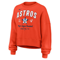 Houston Astros Women's Oversized High Hip Pullover Sweatshirt Orange | Nike