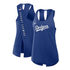 Los Angeles Dodgers Open-Back Crisscross Dri-FIT Tank Top Royal | Nike