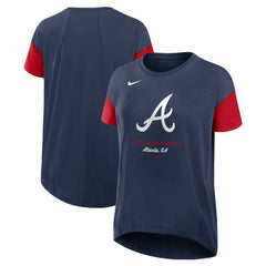 Atlanta Braves Women's Flowy Fashion Tri-Blend Dri-FIT T-Shirt Navy | Nike