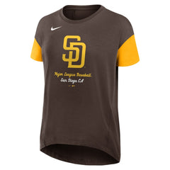 San Diego Padres Women's Flowy Fashion Tri-Blend Dri-FIT T-Shirt Brown | Nike