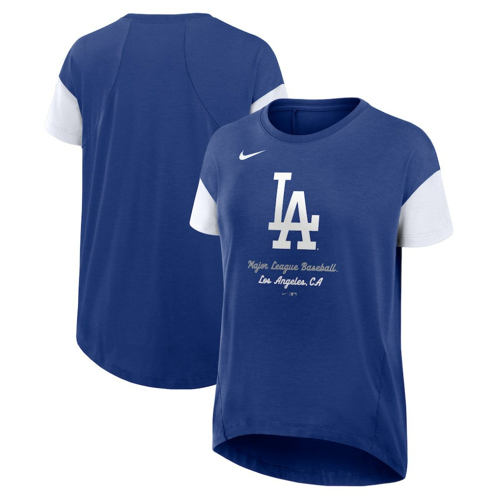 Los Angeles Dodgers Women's Flowy Fashion Tri-Blend Dri-FIT T-Shirt Royal | Nike