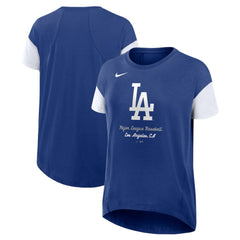 Los Angeles Dodgers Women's Flowy Fashion Tri-Blend Dri-FIT T-Shirt Royal | Nike