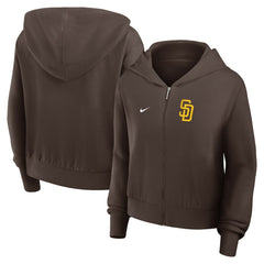 San Diego Padres Women's Cropped Chill Full-Zip Hoodie Brown | Nike