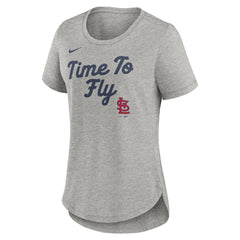 St. Louis Cardinals Women's Script Tri-Blend T-Shirt Heather Gray | Nike