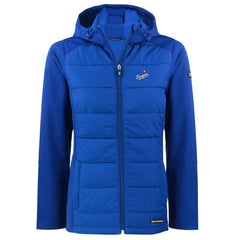Los Angeles Dodgers Cutter & Buck Women's Evoke Hybrid Eco Softshell Recycled Full-Zip Hoodie Jacket Royal