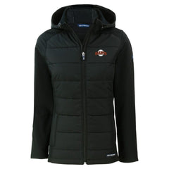 San Francisco Giants Cutter & Buck Women's Evoke Hybrid Eco Softshell Recycled Full-Zip Hoodie Jacket Black